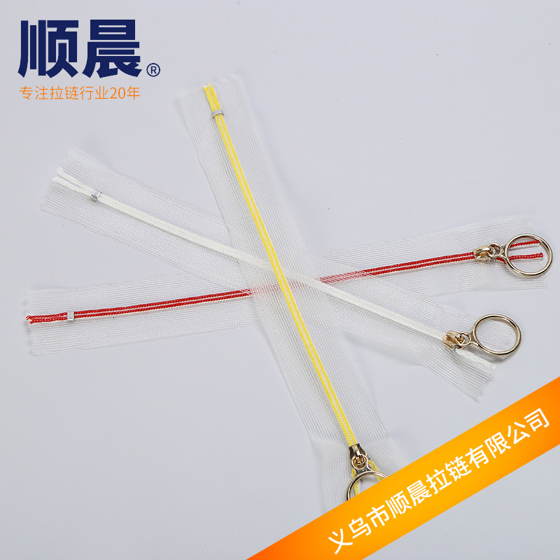 No. 3 Nylon Closed Tail Zipper Candy Color Strip Zipper Air Pocket Decorative Zipper Small Package Zipper