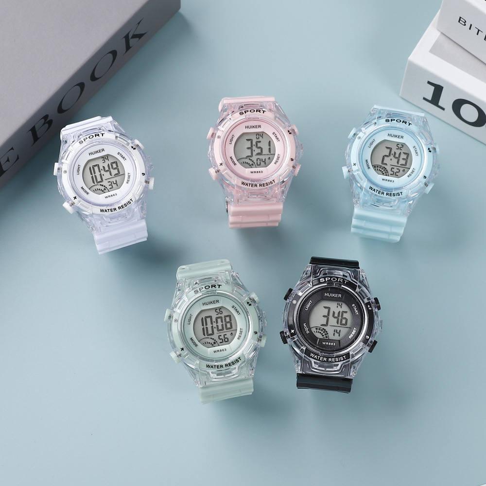 Factory Direct Sales New Macaron Children Student Watch Multi-Function Student Electronic Watch Sports Gift Watch Wholesale