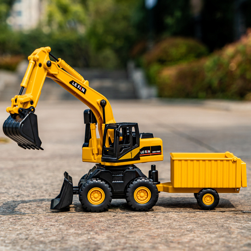Children's Inertial Engineering Vehicle Excavator Toy with Tilting Forklift