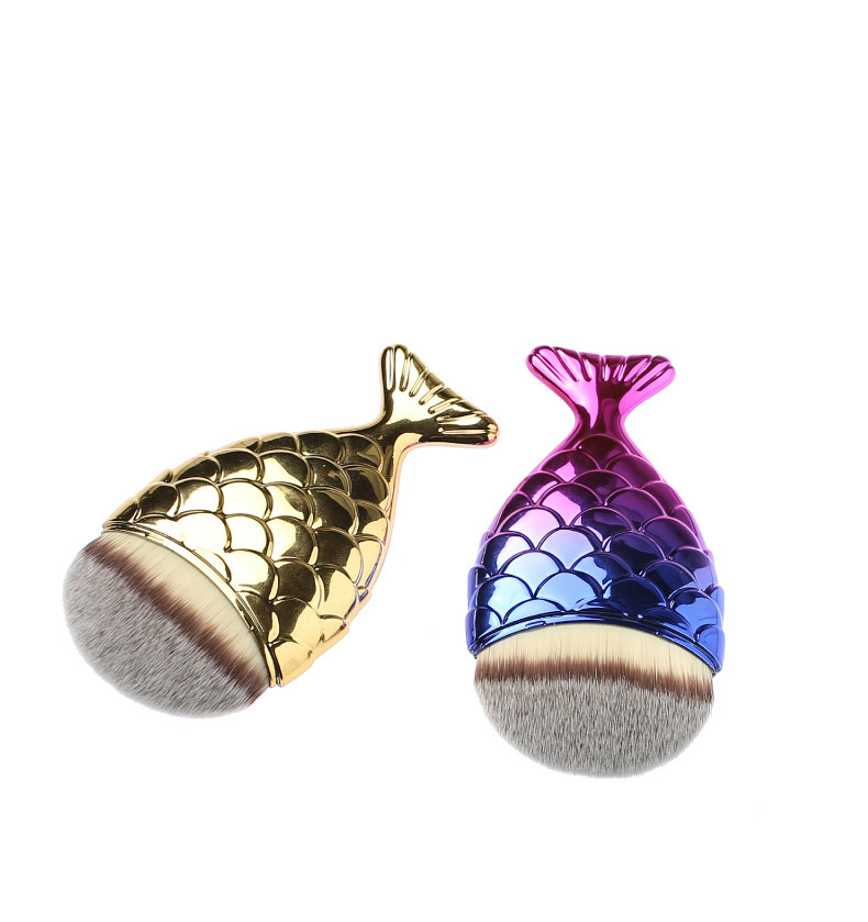 single mermaid powder foundation brush fat fish makeup brush beauty makeup tools