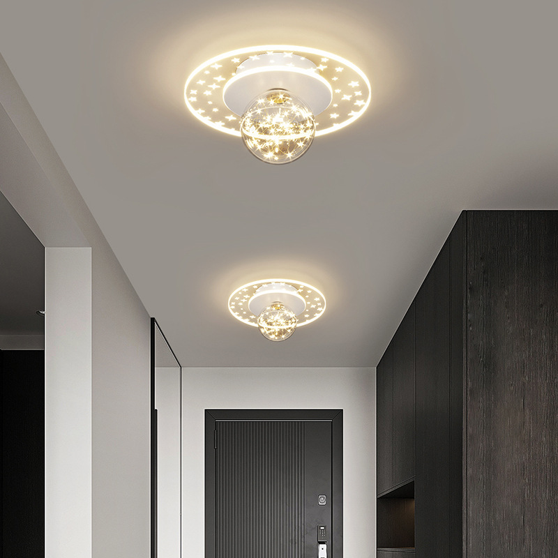 Simple Modern Balcony Lighting Ceiling Lamp Creative Starry Warm Crystal LED Lamp Aisle Corridor Light