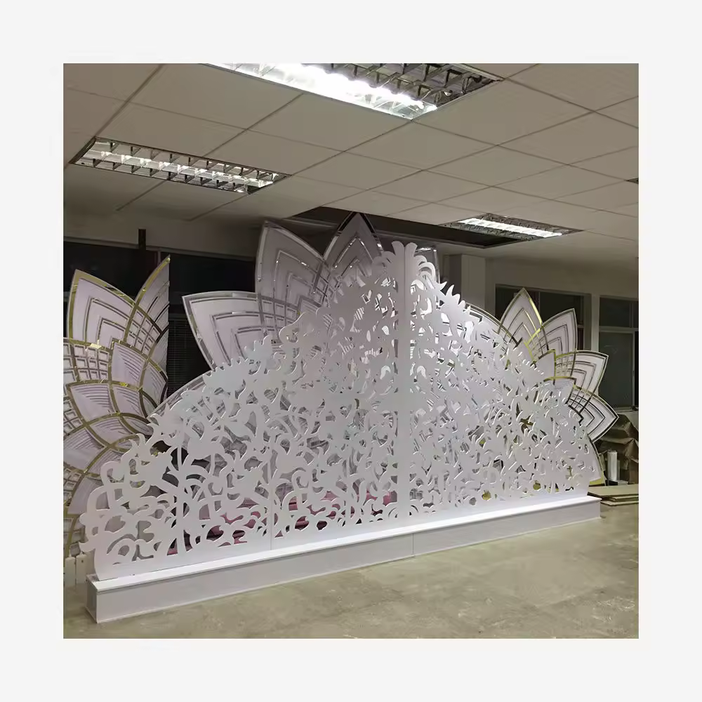 Wholesale White Large Hallow Board Wedding Stage Backdrop Stand for Party Wedding Party Decorations